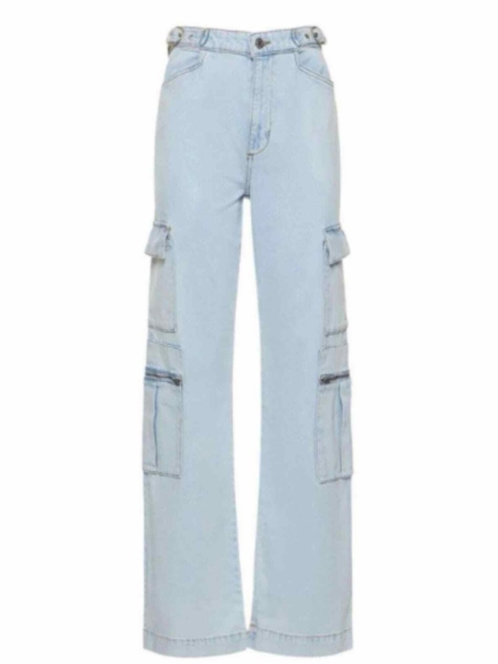 WeWoreWhat Light Wash Cargo Wide-Leg Jeans - Women